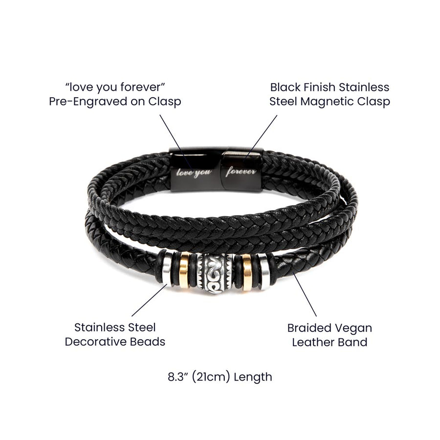 Your Smile - Mens Leather Bracelet