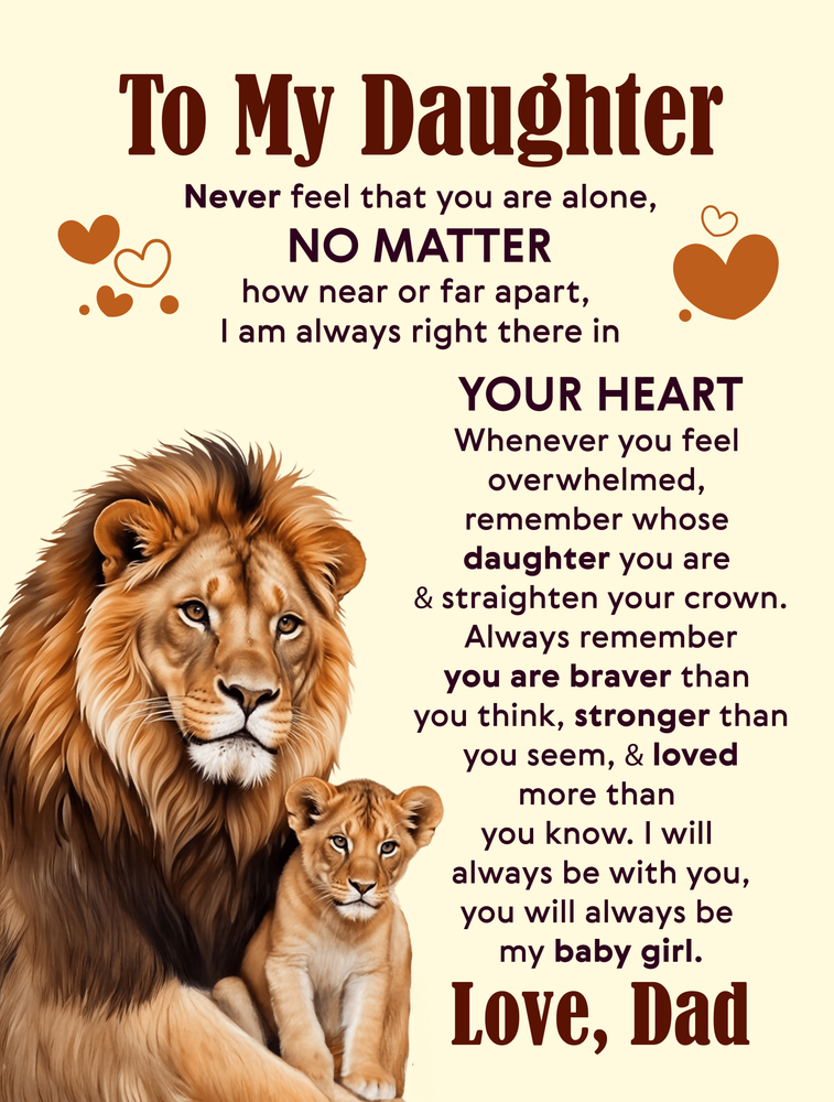 To My Daughter Never Feel Alone – Sherpa Fleece Blanket